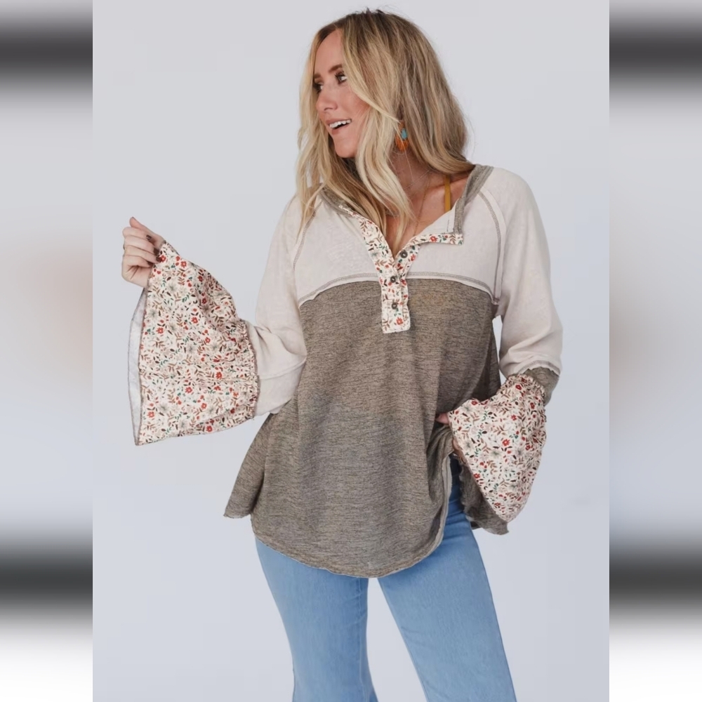 Bohemian Floral Sleeve Women's Top